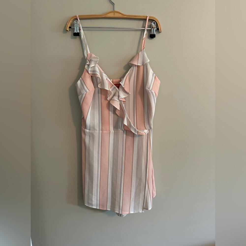 Guess Pink and Cream Striped Romper